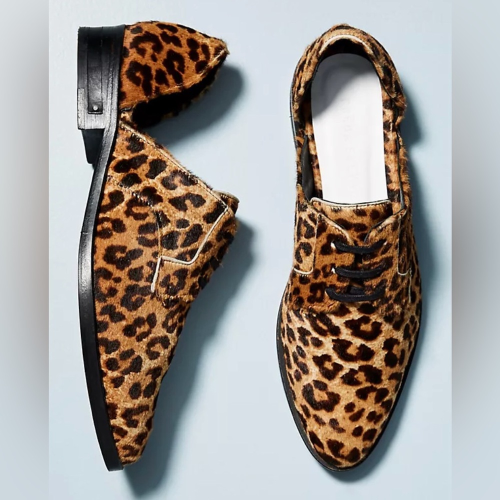 NWOT - Freda Salvador D’Orsay Calf Hair Leopard Print Oxfords - Size 7